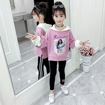 Girls  sweaters 2019 new spring and autumn Korean version fake two super-western style middle and large childrens autumn fashion top tide