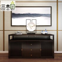 New Chinese style solid wood entrance cabinet Foyer decorative cabinet Modern Zen dining side cabinet locker Hotel model room furniture
