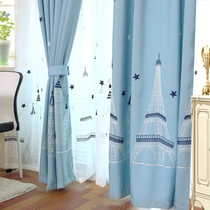 2020 popular blackout curtains Childrens room boys bedroom bay window thermal insulation full shading fresh net red curtains