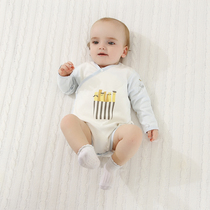 Baby bag fart clothes Spring and summer cotton newborn clothes Autumn clothes Baby long-sleeved one-piece belly triangle coat