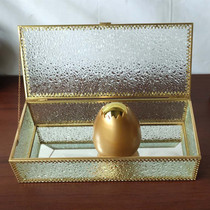 Net red gold glass jewelry box Lipstick storage desktop finishing Bracelet bracelet jewelry watch glasses display box