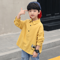 Boys shirt 2021 new spring and autumn long sleeve Korean tide children Foreign style inch shirt boys Big Boy thin shirt