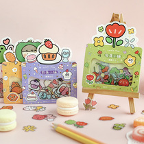 45 warm life stickers bag cute hand account girl expression stickers cartoon animal waterproof decoration small stickers