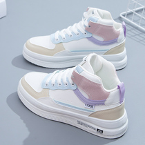 High-top shoes womens shoes 2021 Autumn New Wild Spring and Autumn Martin short boots thick bottom Net red pop small white autumn and winter