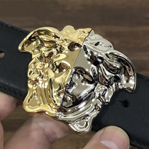 Light luxury fan home two-color Medusa mens belt leather tide beauty head pure cowhide hair stylist belt product trousers