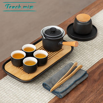Touch Miss Japanese bubble teapot small set kung fu tea set household living room ceramic dry bubble tea tray light luxury