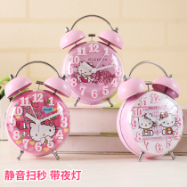 Cute children cartoon girl heart alarm clock creative fashion students with silent bedside simple personality modern Bell