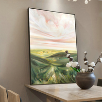 Simple modern hand-painted oil painting Hotel Villa living room abstract landscape decoration painting restaurant porch study vertical painting