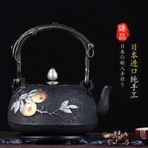 Japanese iron pot imported non-coated pot southern cast iron pot handmade gilded silver iron Tea Kettle tea set