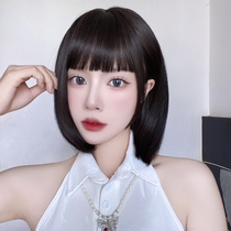 Wig Short Hair Girls Net Red Summer Daily Air Liu Haibo Obo Head Natural Full Headgear Round Face Emulation Wig Sleeve