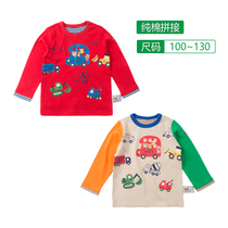 Mens and womens baby long-sleeved T-shirt spring and autumn childrens thin sweater pure cotton base shirt Western style cartoon pattern MIKI home