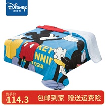 Mickey Mouse Mickey Childrens cartoon air conditioner is pure cotton blue summer quilt 1 5M Rice machine wash boy