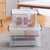 Portable storage box plastic transparent portable thick debris finishing storage box swimming box student book box