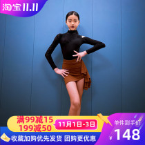 Connie professional Latin dance clothes female childrens dance practice clothes dance competition clothes performance clothes autumn and winter dance dress suit
