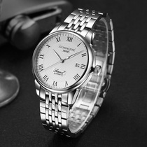 Guanqin watch mens automatic mechanical watch waterproof steel belt tide business hollow Swiss 2019 new mens watch