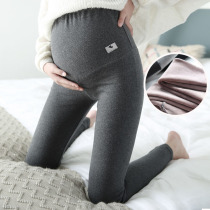 Pregnant women's pants wear high-waisted belly pants and trousers outside the autumn and winter