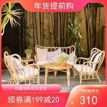 Mashuo slow armchair ins rattan furniture true rattan sofa chair small apartment balcony small rattan chair hostel