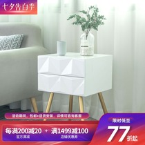 Nordic modern minimalist bedside table wrought iron gold bedroom bedside cabinet side few white paint net red storage cabinet