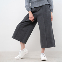 Womens ankle-length pants new cotton wide leg pants straight pants loose Joker pants high waist slim