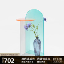 Acrylic edge a few modern minimalist creative sides a few designer living-room round corner a few sofas small tea table