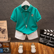 Childrens Clothing Short Sleeve Young Boy Polo Shirt Summer Dress 2022 New Children Embroidery Turned Collar Pure Cotton Half Sleeve Large Child Tide