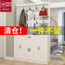 Solid wood shoe cabinet home door with hanger integrated wooden large capacity entrance Entrance Hall hall closet