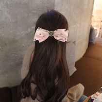 Korean big bow hairclip back head hair accessories pink adult hair card fabric sweet and cute clip headgear women