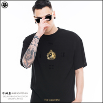 Half leisure set Chinese style t-shirt gossip tide brand round neck street fashion hip-hop youth summer new short-sleeved mens clothing