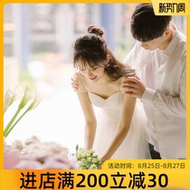 Simple light wedding dress 2021 new summer forest department photo bride wedding travel graduation suspender tutu daily