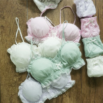 Xiao See sky color Japanese Smear Pure Cotton Comfort No Steel Ring Girl Cute No Tobra Suit Underwear Underwear