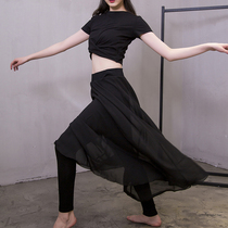 Modern dance suit Chiffon culottes Adult belly dance Jazz dance Latin dance practice suit trouser suit female long gauze skirt