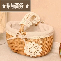 Storage childrens toys small basket tote basket bamboo basket bamboo basket pastoral bedside basket knitting