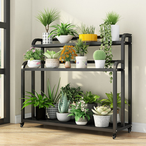 Flower frame shelf iron balcony multi-layer flower basin outdoor multi-meat mobile flower shelf living room floor