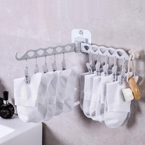 Clip Bathroom Kitchen rotatable Wall multi-panties drying nail-free multi-hanger drying toilet sock clip clothes stand