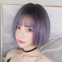 Wig womens short hair bobo round face bobo Korean hairstyle Net red natural set Realistic model face repair full head cover type