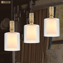 New Chinese restaurant chandelier single head copper lamp stairway bar enters the door to the door hall three head simple bed chandelier