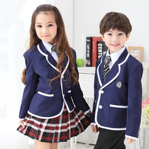 Primary school uniform suit British style autumn and winter kindergarten childrens class suit College style blazer three-piece set