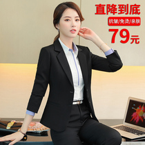 2021 spring and autumn new Korean small suit womens jacket top professional formal black casual suit womens suit