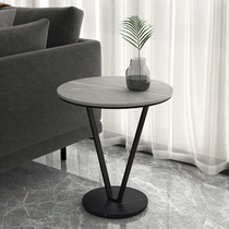 Rock plate light luxury minimalist side few living room sofa next to small round table Nordic balcony marble corner table coffee table