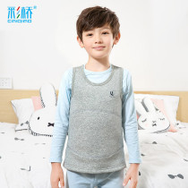 Childrens warm vest velvet thickened cotton boy vest base winter wear large child girl 12-15 years old