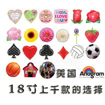 American 18 inch love plum poker spades soccer basketball aluminum foil balloon 7979365
