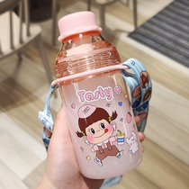 Cartoon Cute Childrens Water Cup Female Personality Creative Tide Straw Cup Students Portable with the hand cup Summer anti-fall