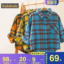 Barabara Boys Long Sleeve Shirt Kids Baby Plaid Shirt Spring Autumn Kids Cotton Thin Fashion