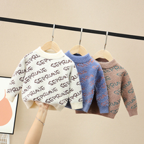 2019 autumn and winter new boys sweater mink velvet foreign style childrens clothing pullover male baby thickened base sweater