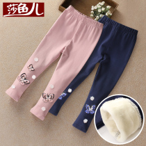 Girls add velvet underpants and wear new 2022 winter pants thickened and warm children's trousers