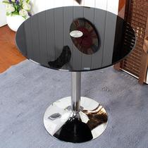 Reception negotiation glass small round table and chair combination mobile phone 4s shop meeting guest negotiation balcony milk tea shop leisure table