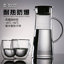High temperature resistant heat insulation glass cold kettle cold water bottle cold cup water bottle water set