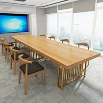 Nordic solid wood conference table long desk computer desk simple modern rectangular desk training long table negotiation table