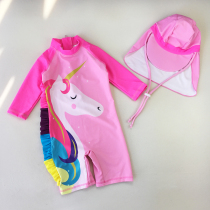Childrens swimsuit female ins Unicorn Girl baby baby swimsuit toddler girl sunscreen Princess swimsuit