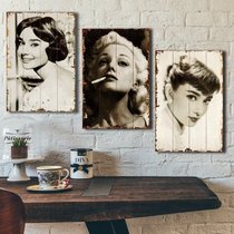Creative American retro wood panel painting wall decorations Bar Cafe clothing shop room wall pendant